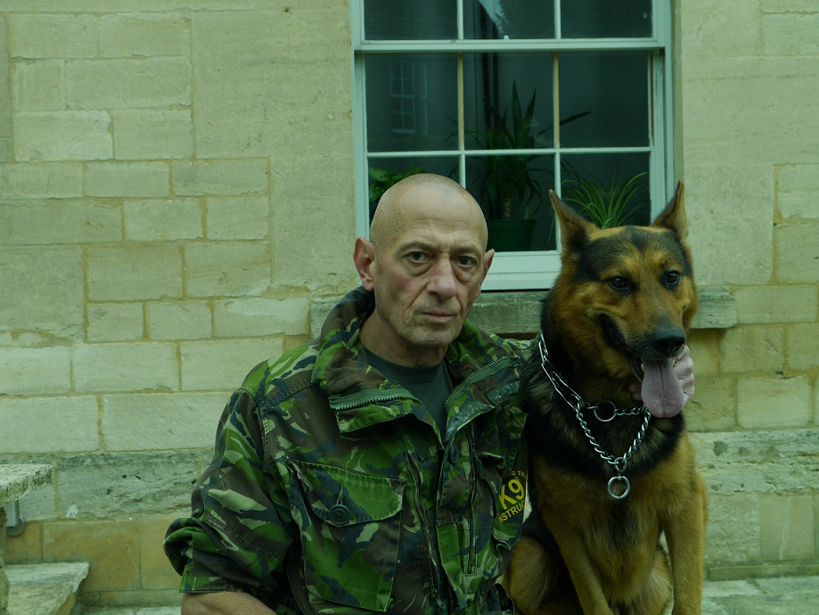Levon with Grey, his own personal proection dog
